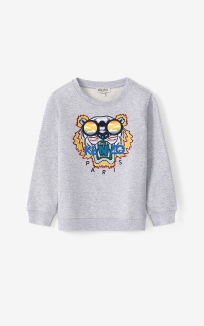 Kenzo Kids Tiger Sweatshirt Pearl Grey